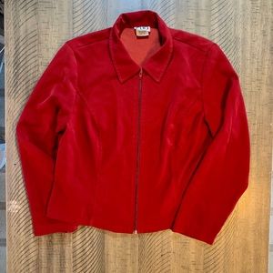 Clio 80s full zip jacket w collar sz 10 m/l Deep Red